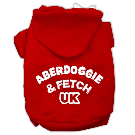 Aberdoggie UK Screenprint Pet Hoodies Red Size Sm